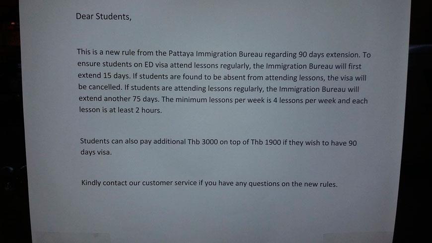 Новые правила продления студенческих виз в Паттайе